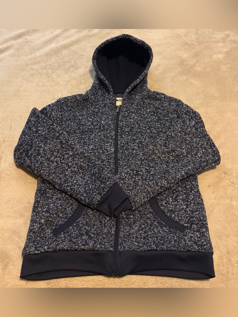 Open Trails men's blue speckled full-zip hoodie - Size L